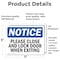 Signmission Exit Sign, Vinyl Decal, 7 in W, 5 in H, Please Close And Lock Door When Exiting OS-2PACK-NS-D-57-L-17351 - alternate 2